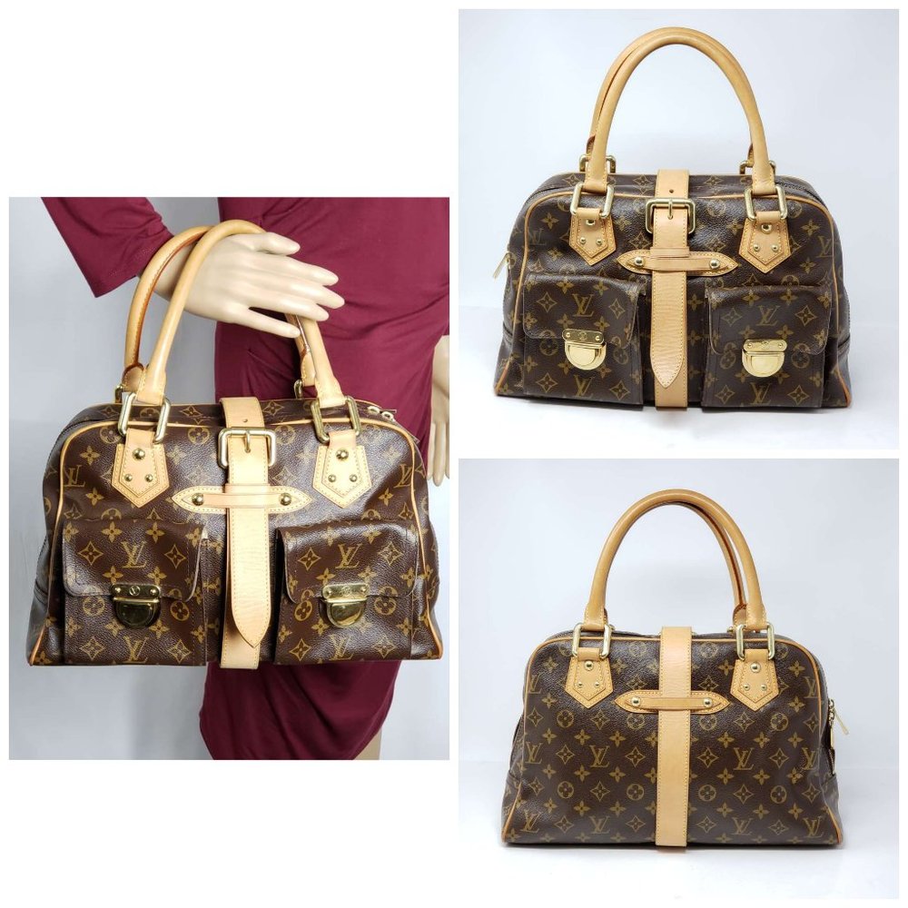 Auth Louis Vuitton Monogram Manhattan GM Hand Bag
